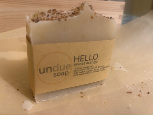 hello: sweet orange + cornmeal