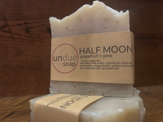 half moon: grapefruit + pine
